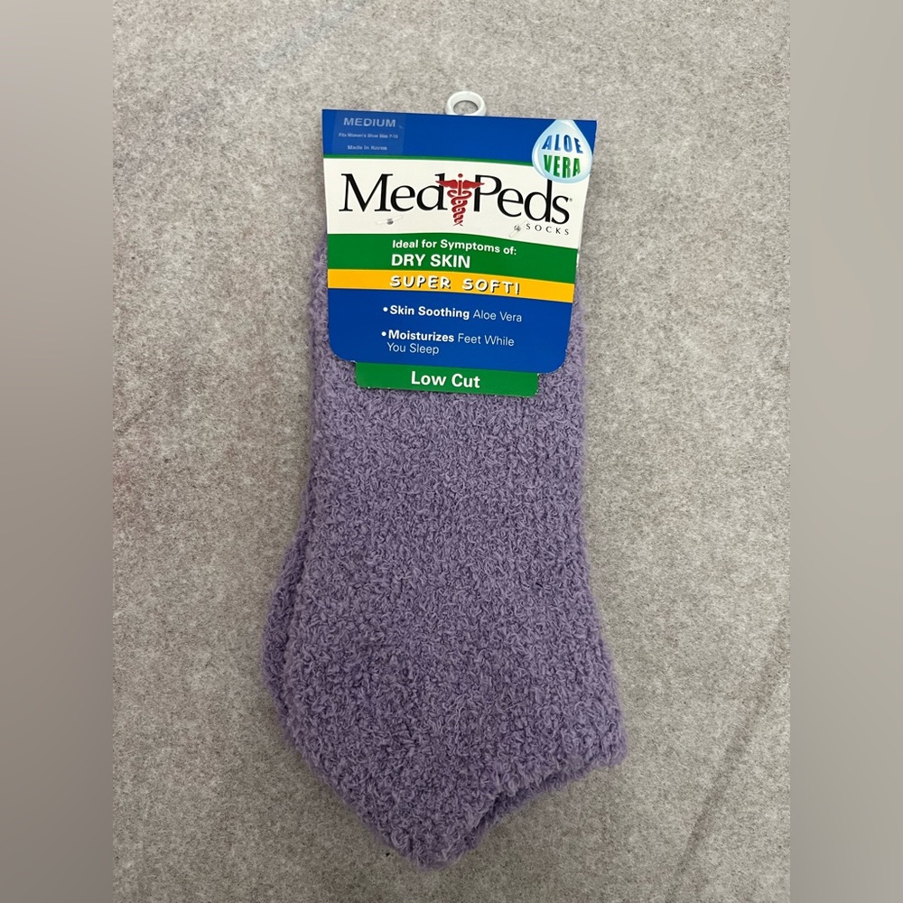 Medi Peds Aloe Vera Super Soft Low Cut Socks NWT